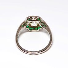 Load image into Gallery viewer, Round Diamond &amp; Emerald Ring

