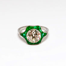 Load image into Gallery viewer, Round Diamond &amp; Emerald Ring
