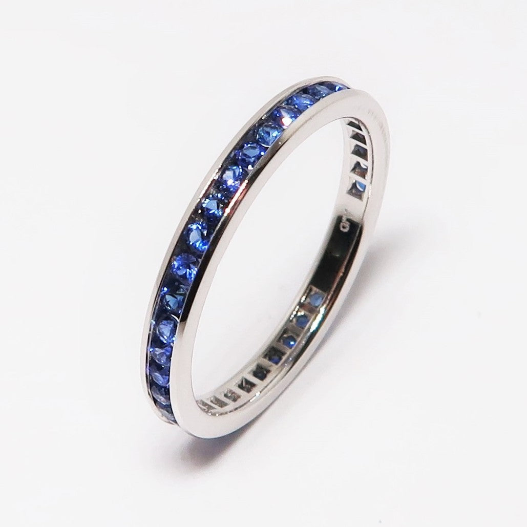 Blue Sapphire Channel Set Guard Ring