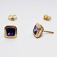Load image into Gallery viewer, Tanzanite Emerald Cut Stud Earrings
