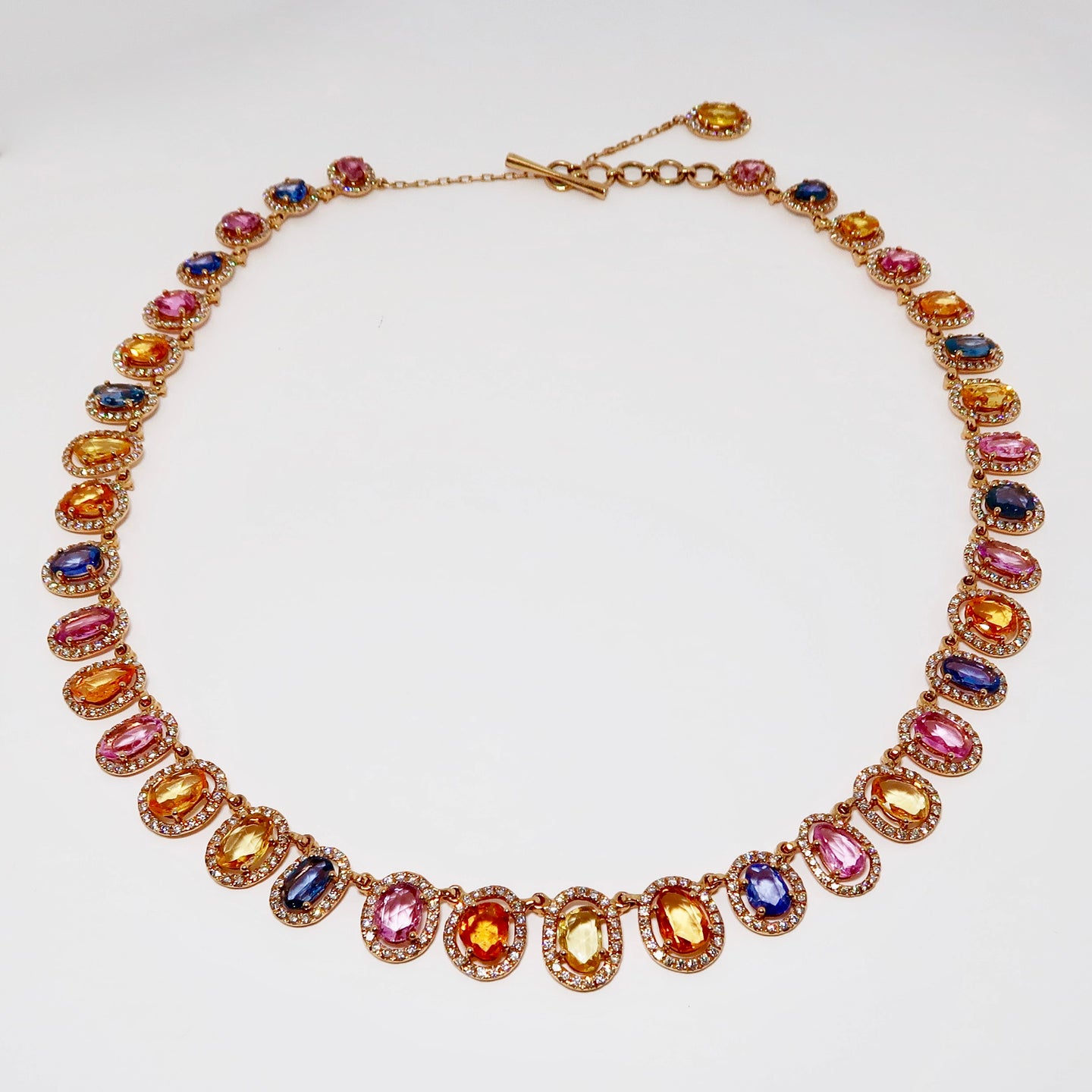 Diamond & Multi-Color Sapphire Necklace