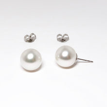 Load image into Gallery viewer, Pearl Stud Earrings, 9.8mm South Seas White Pearls
