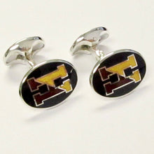 Load image into Gallery viewer, Haverford School Split H Oval Cufflinks
