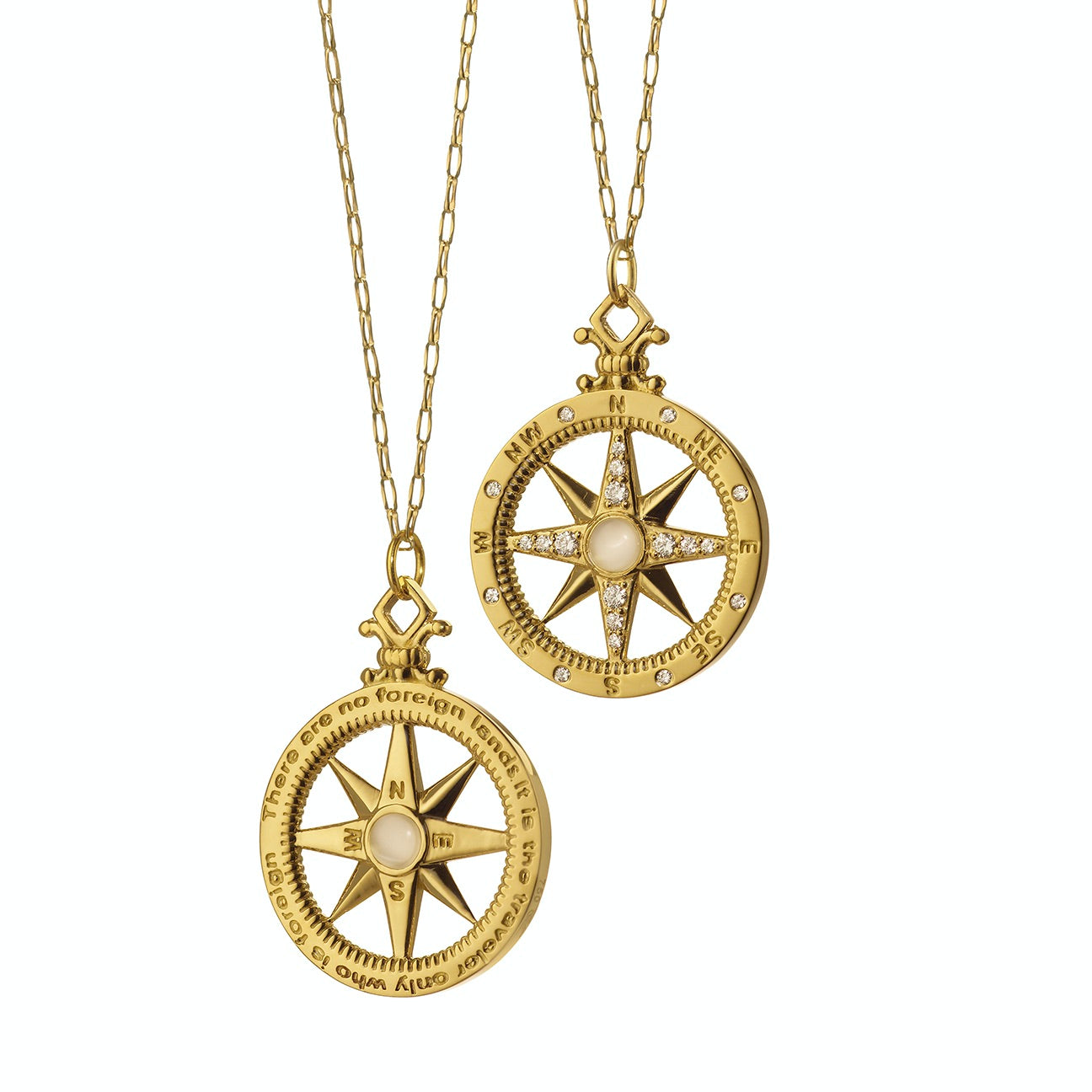 18k Yellow Gold Global Compass Charm