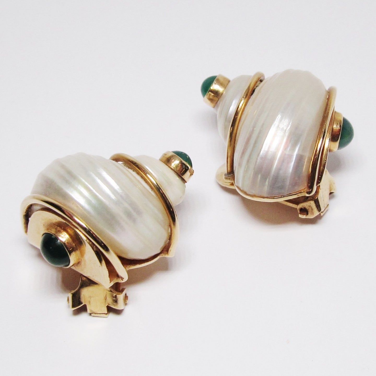Conch Shell Pearl Earrings