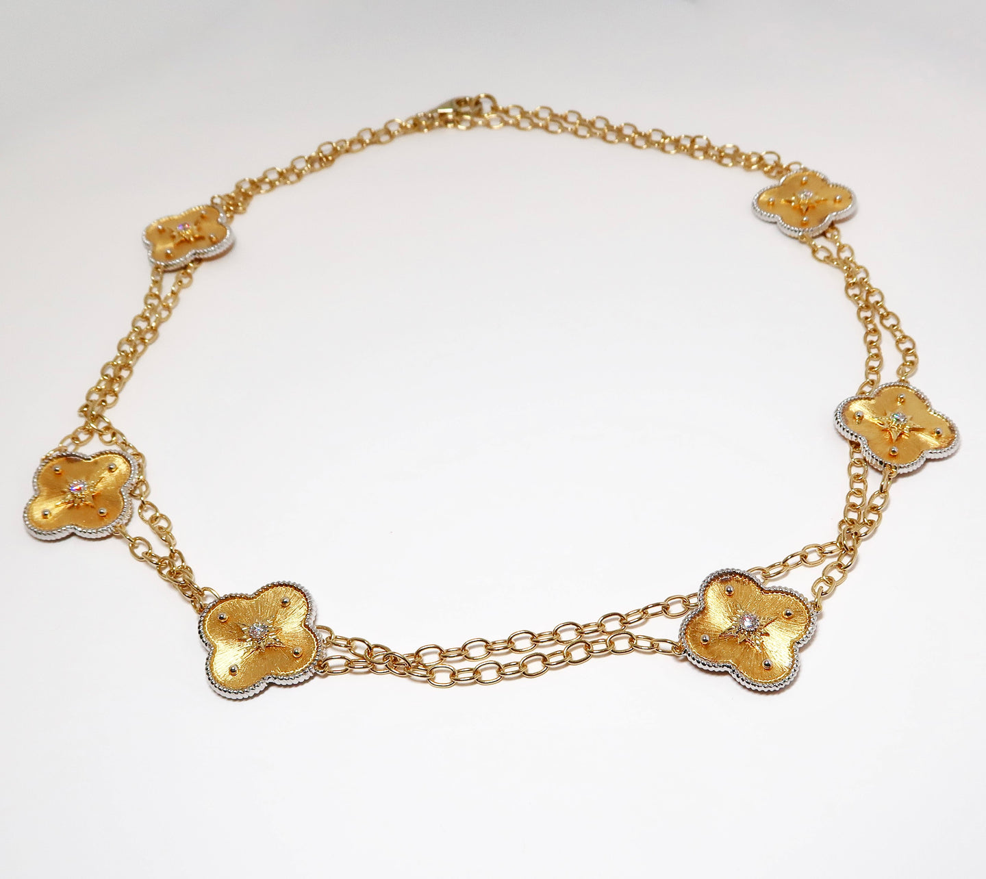 18k Yellow + White Gold Long Necklace