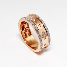 Load image into Gallery viewer, 18k Rose Gold Narrow Band Ring with Diamonds
