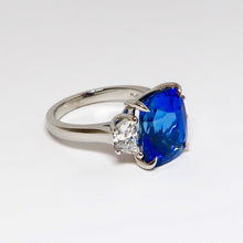 Load image into Gallery viewer, 3 Stone Sapphire &amp; Diamond Ring
