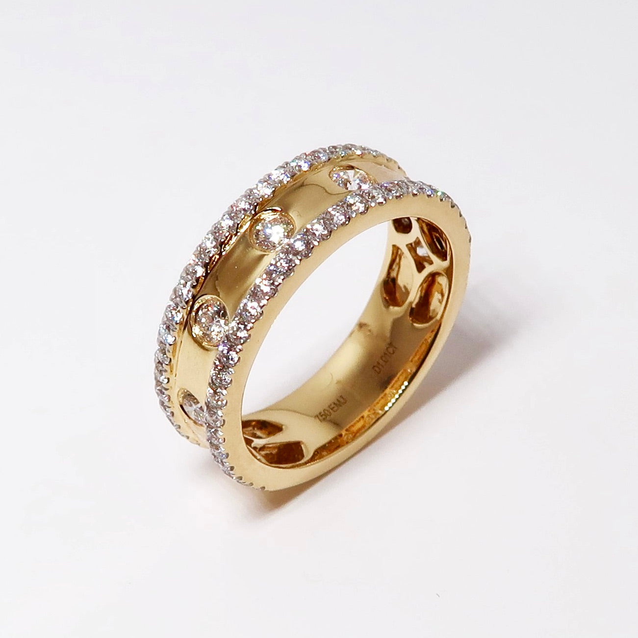 Diamond Part-Way Band Ring, Round Diamonds
