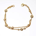 18k Yellow Gold, Double-Stranded Diamond Bracelet