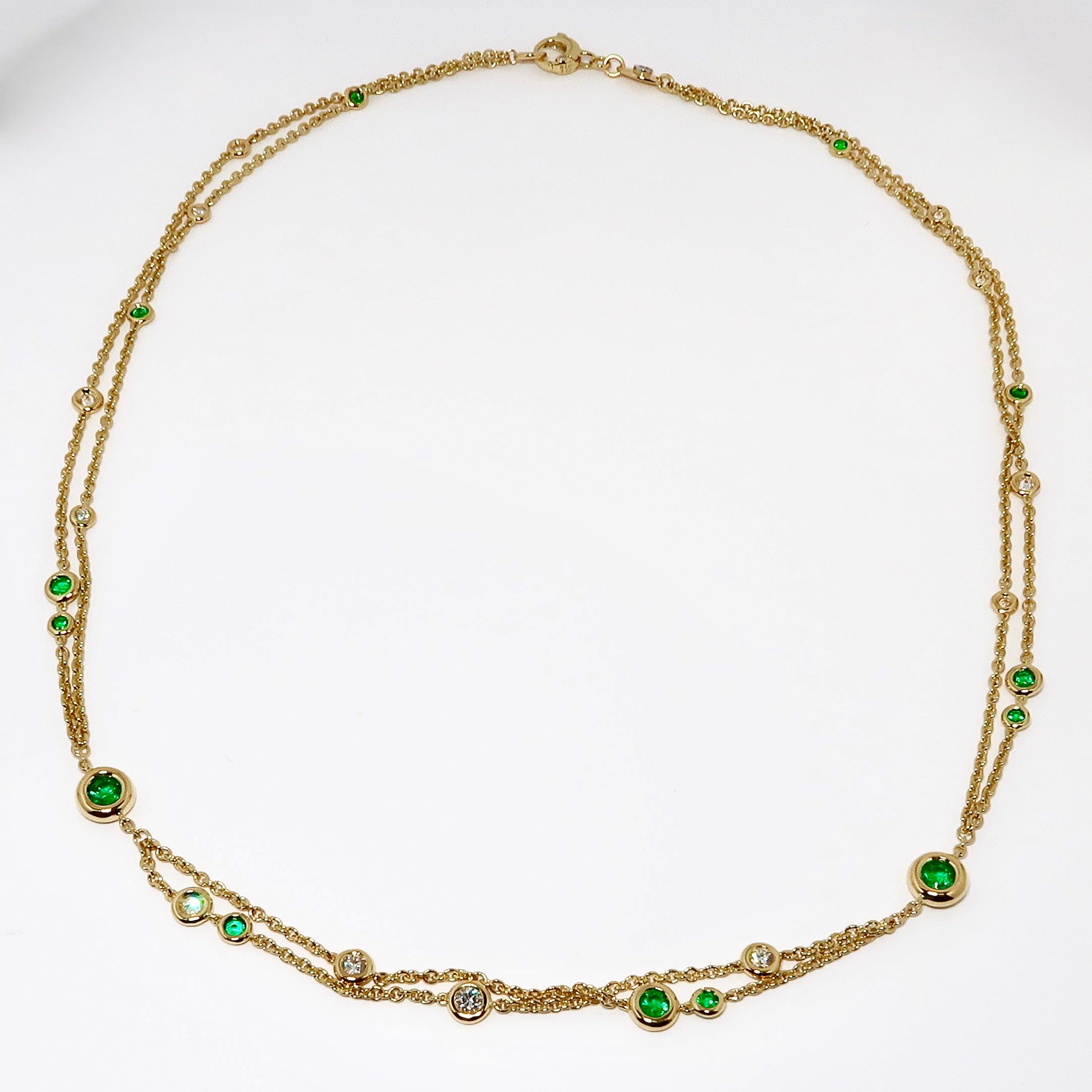 18k Yellow Gold Double-Strand Diamond Necklace