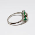 Round Diamond & Emerald Ring
