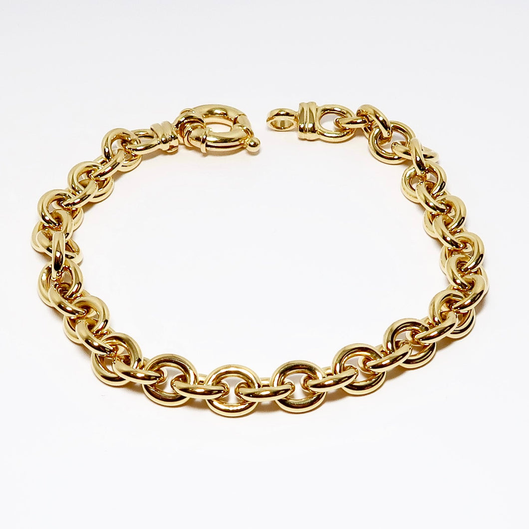 14k Yellow Oval Link Bracelet