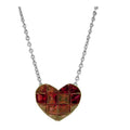 18k White Gold Ruby Heart Pendant with Adjustable Chain