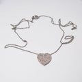 18k White Gold Pave Diamond Heart Pendant with Chain