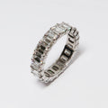 Platinum Emerald Cut Diamond Eternity Band