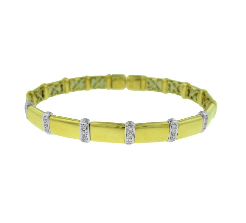 18k Yellow Gold Flexible Diamond Bangle