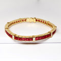 18k Yellow Gold Ruby and Diamond Bracelet