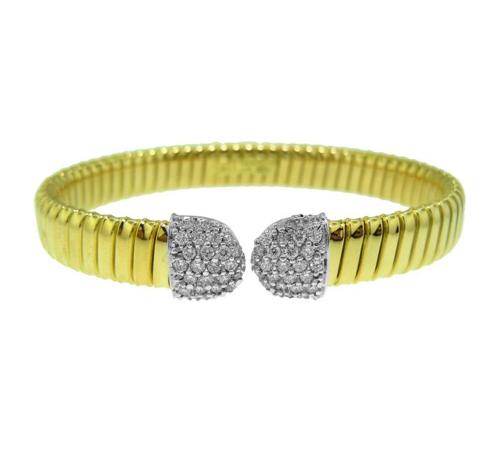 18k Two-Tone Diamond Bangle