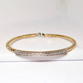 18k Two-Tone Cuff Bangle with Diamonds