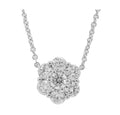 18k White Gold Flower Pendant with Chain