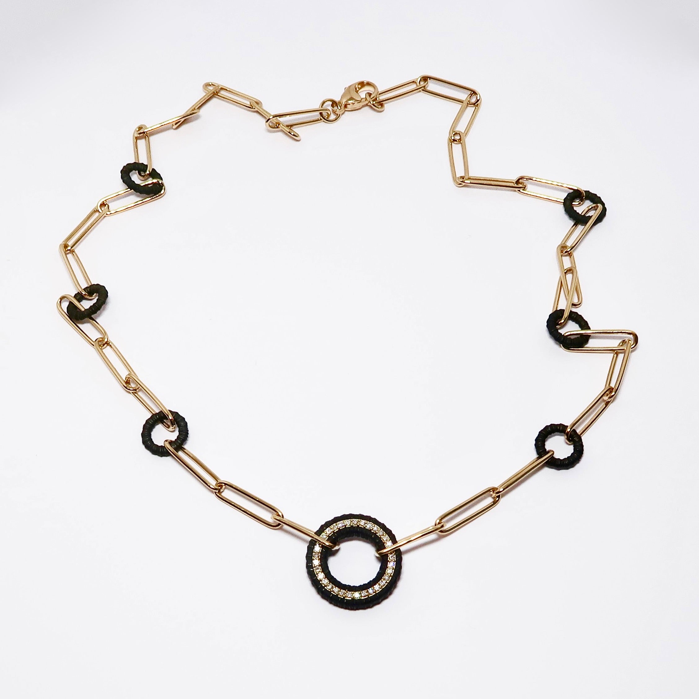 Ridge Necklace, Pave White Diamonds