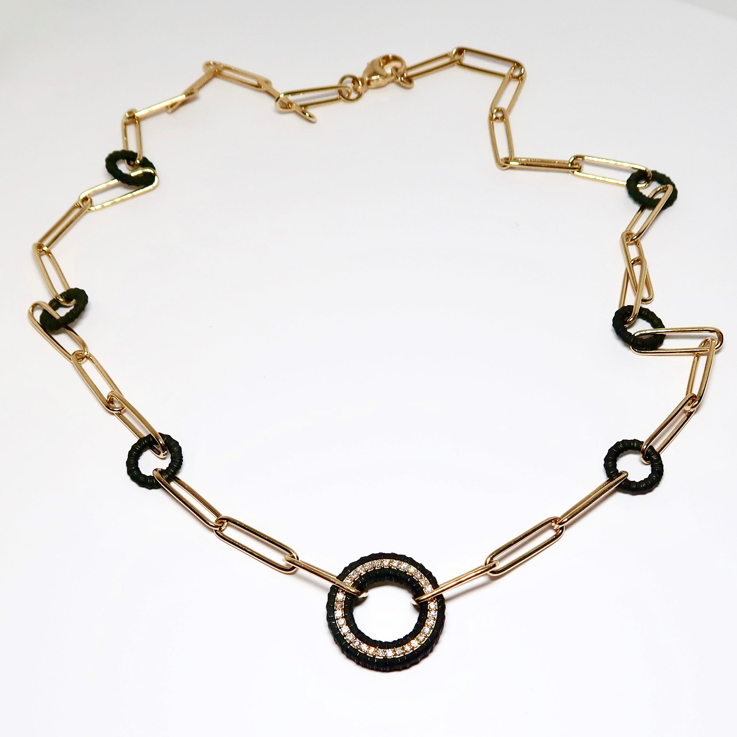 Ridge Necklace, Pave White Diamonds