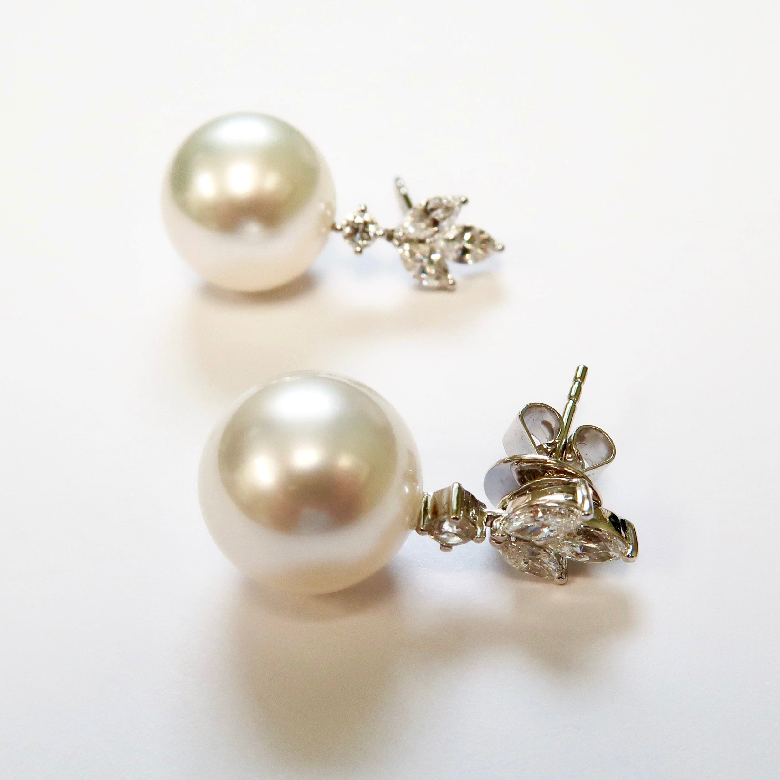 South Sea Pearl & Diamond Earrings