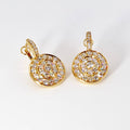 18k Yellow Gold Diamond (Drop-Disk) Earrings