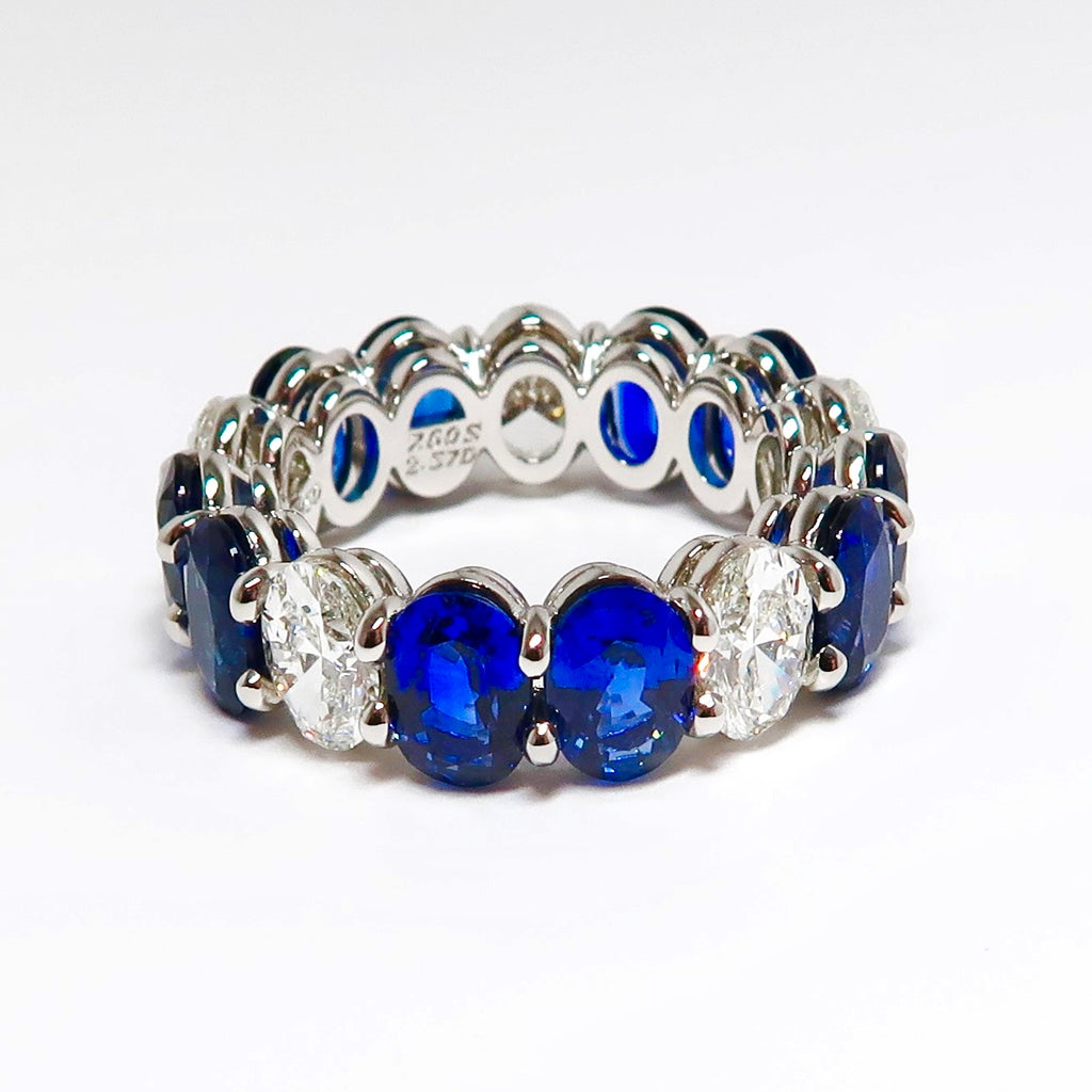 Sapphire & Diamond Eternity Band Ring