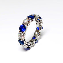 Load image into Gallery viewer, Diamond &amp; Sapphire Eternity Ring
