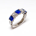 Sapphire & Diamond 5 Stone Ring