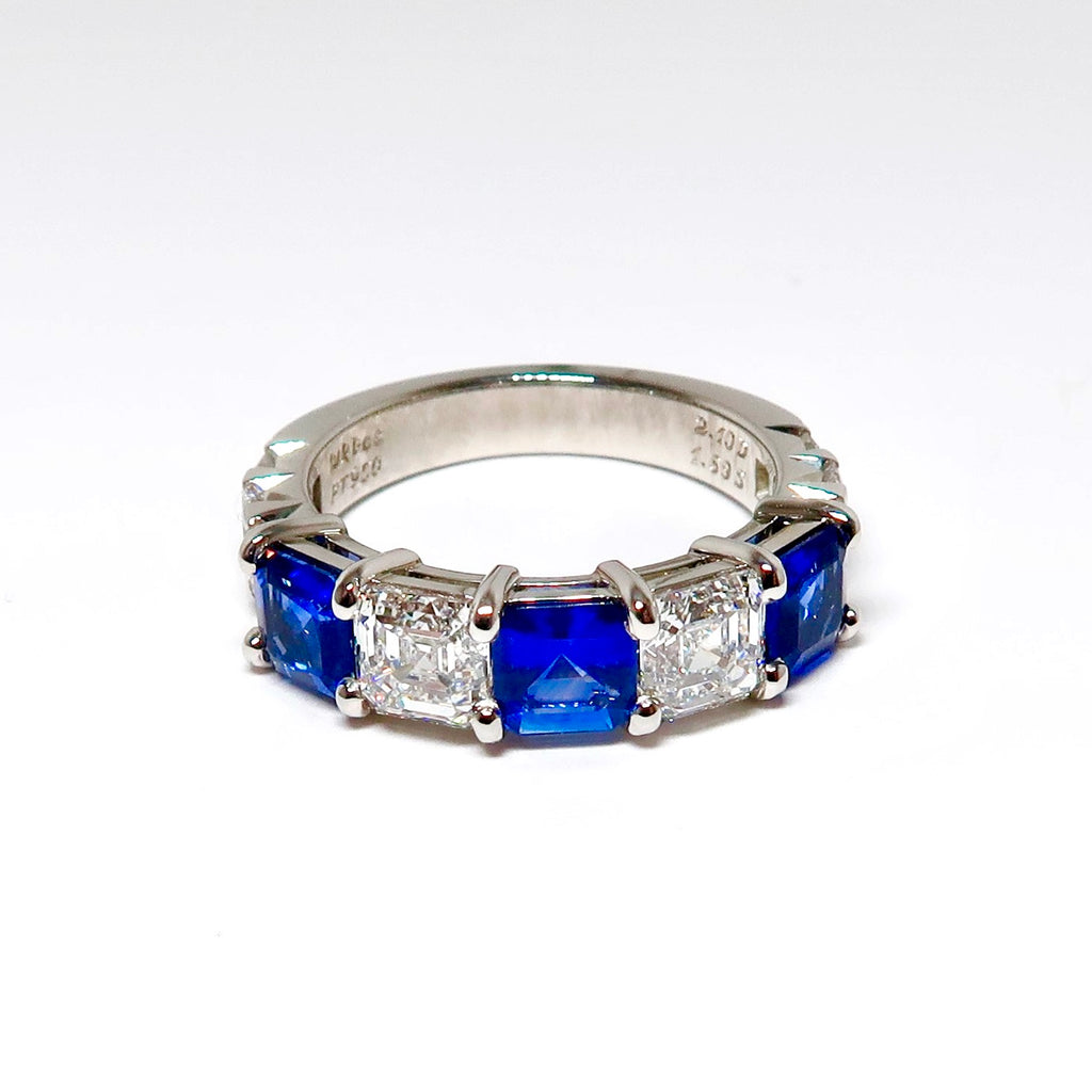 Sapphire & Diamond 5 Stone Ring