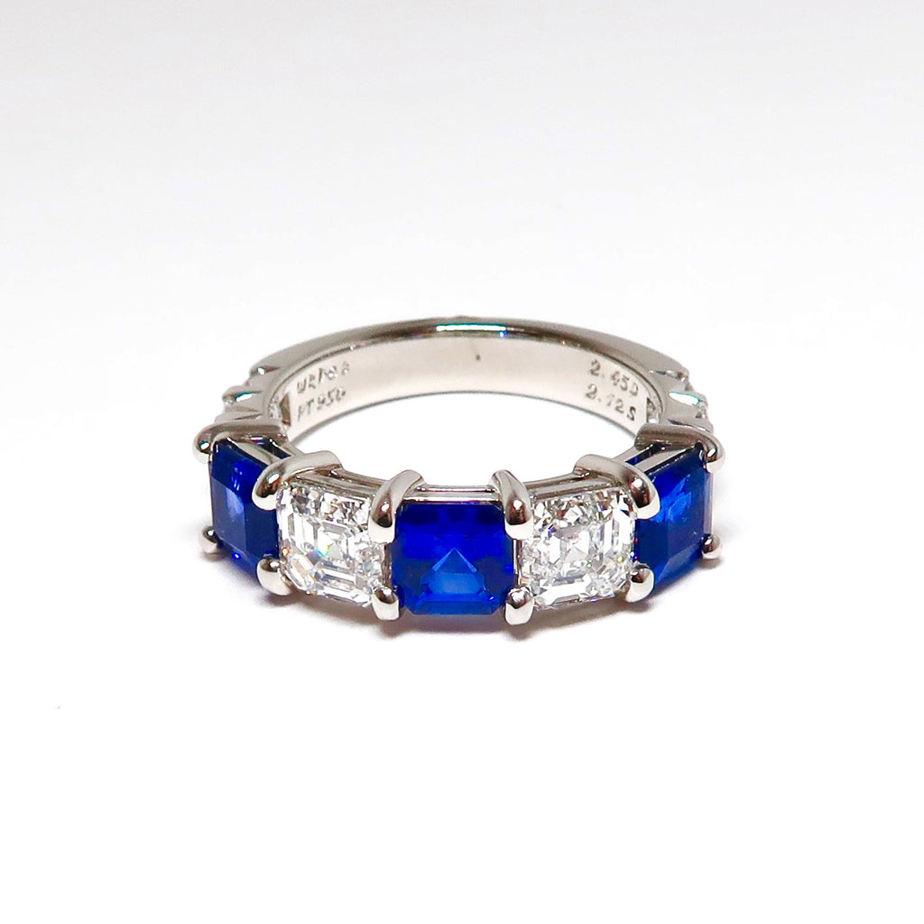 Sapphire & Diamond 5 Stone Ring