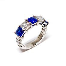 Load image into Gallery viewer, Sapphire &amp; Diamond 5 Stone Ring
