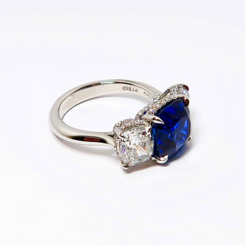 3 Stone Sapphire & Diamond Ring