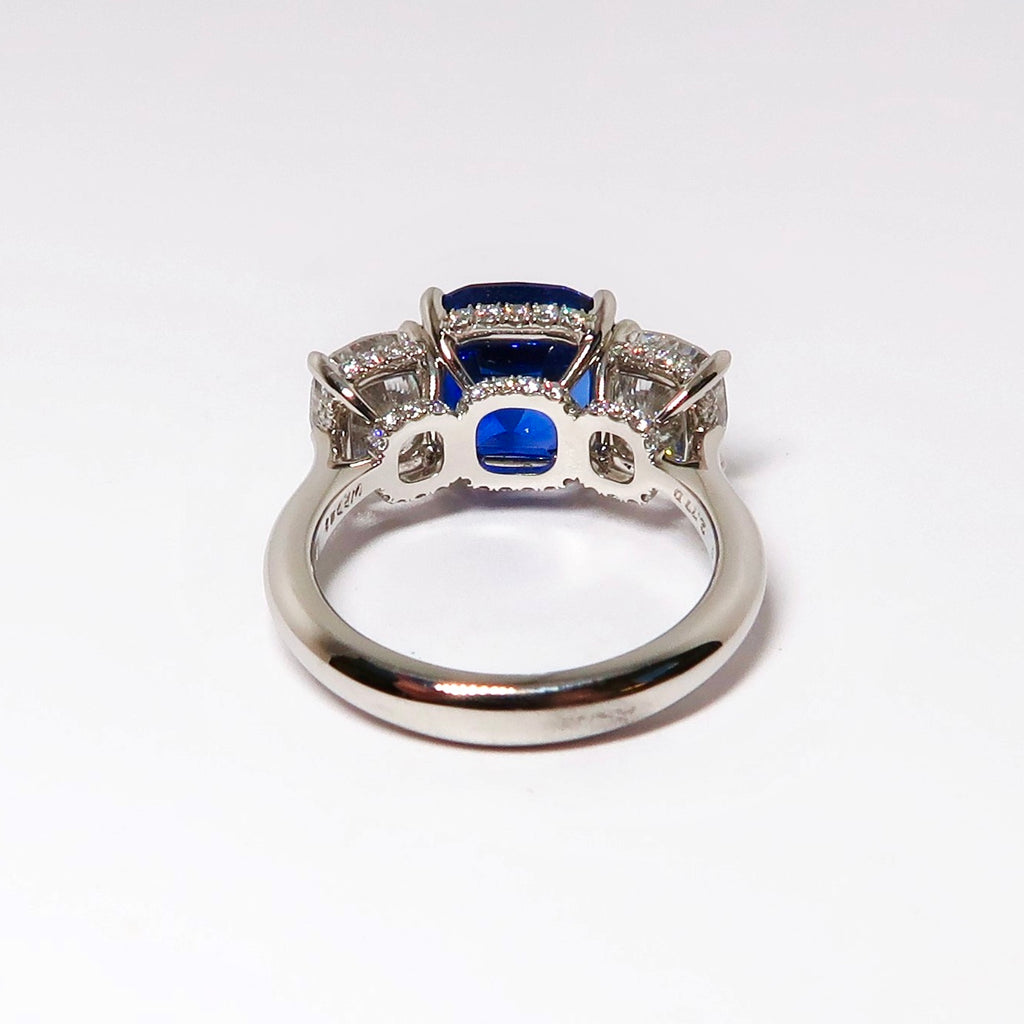 3 Stone Sapphire & Diamond Ring