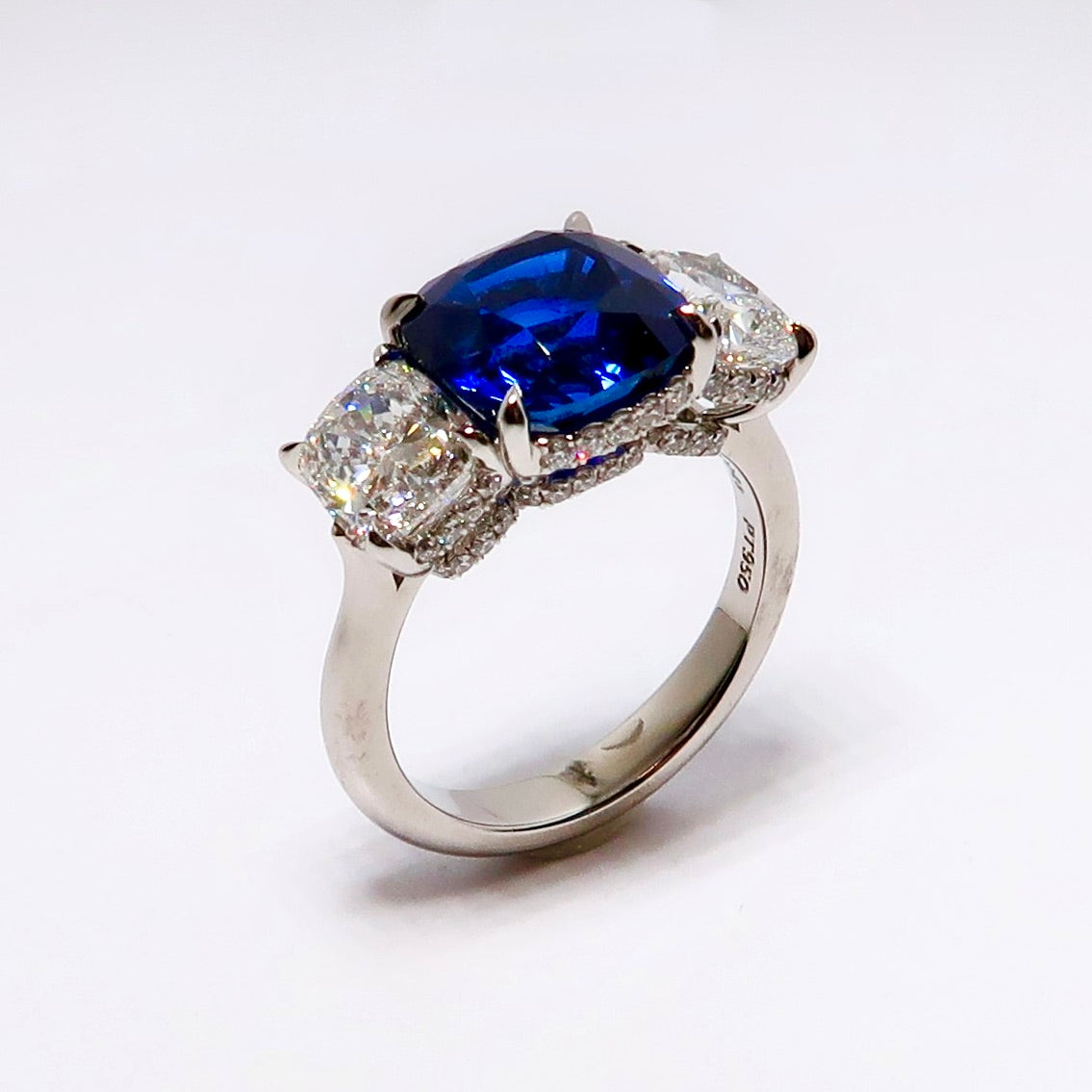 3 Stone Sapphire & Diamond Ring