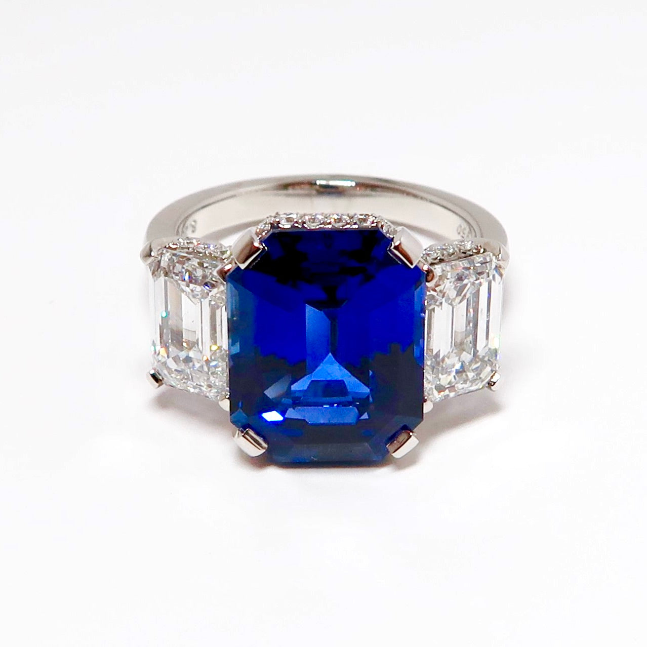 3 Stone Sapphire & Diamond Ring