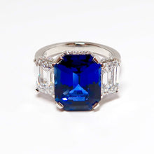 Load image into Gallery viewer, 3 Stone Sapphire &amp; Diamond Ring
