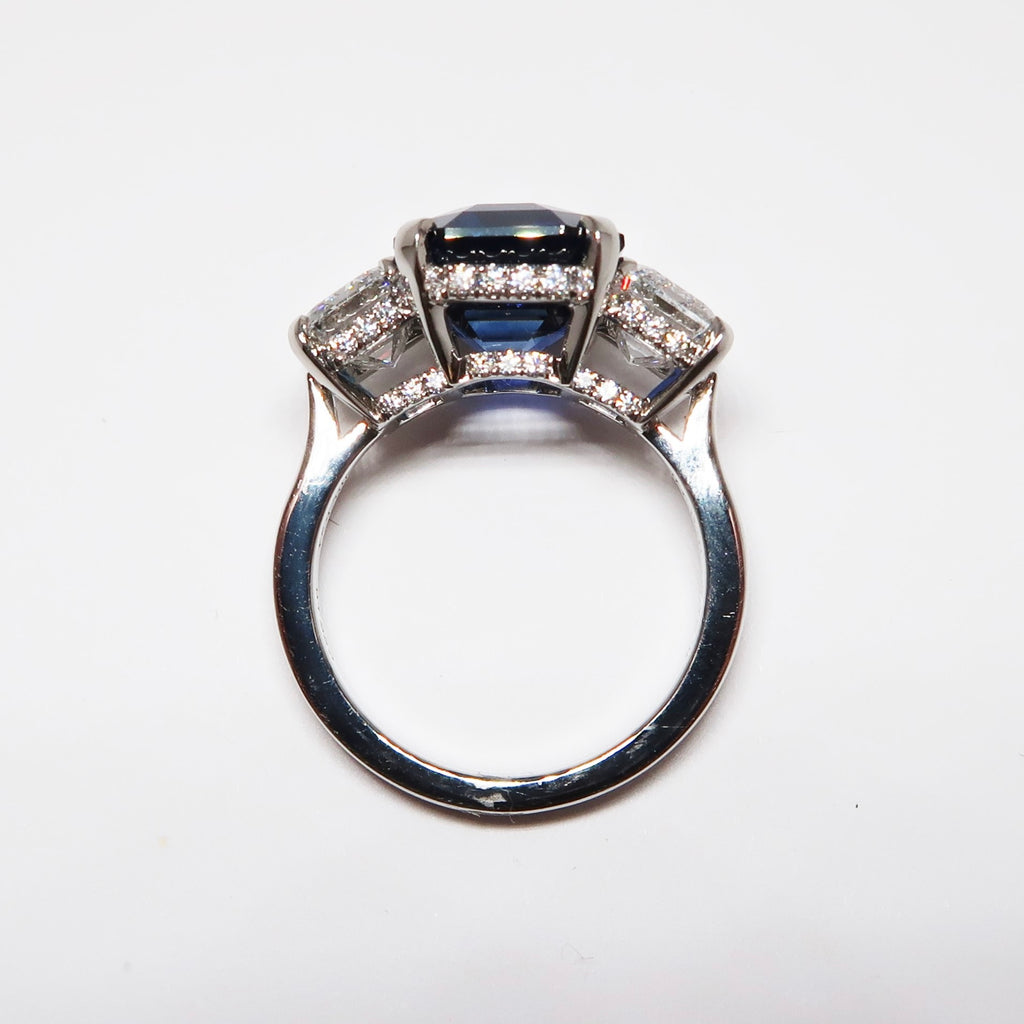3 Stone Sapphire & Diamond Ring