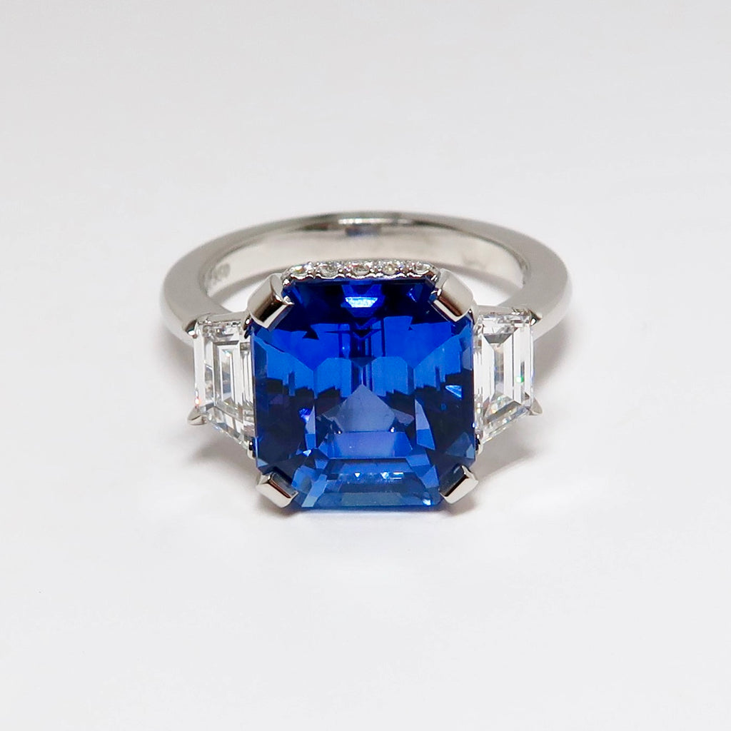 3 Stone Sapphire & Diamond Ring