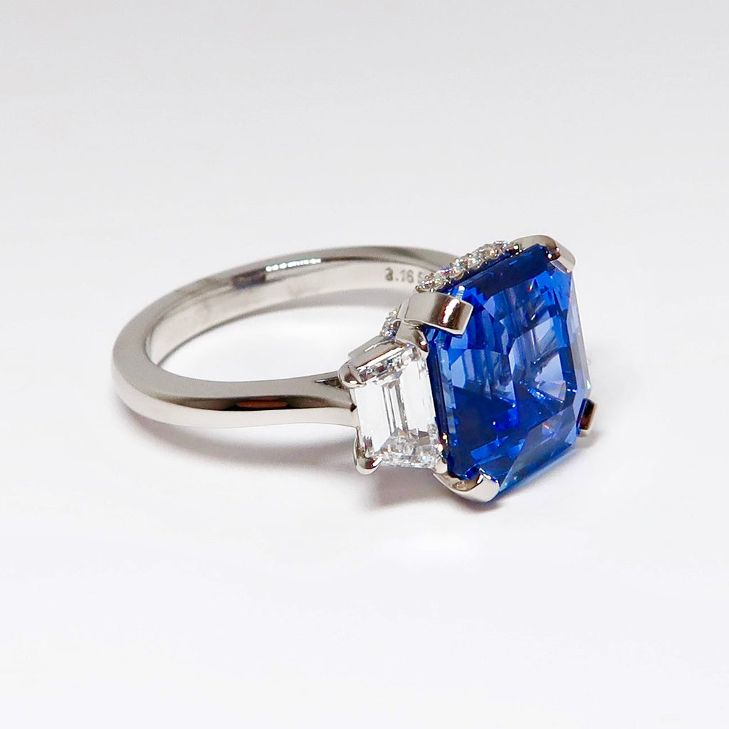 3 Stone Sapphire & Diamond Ring