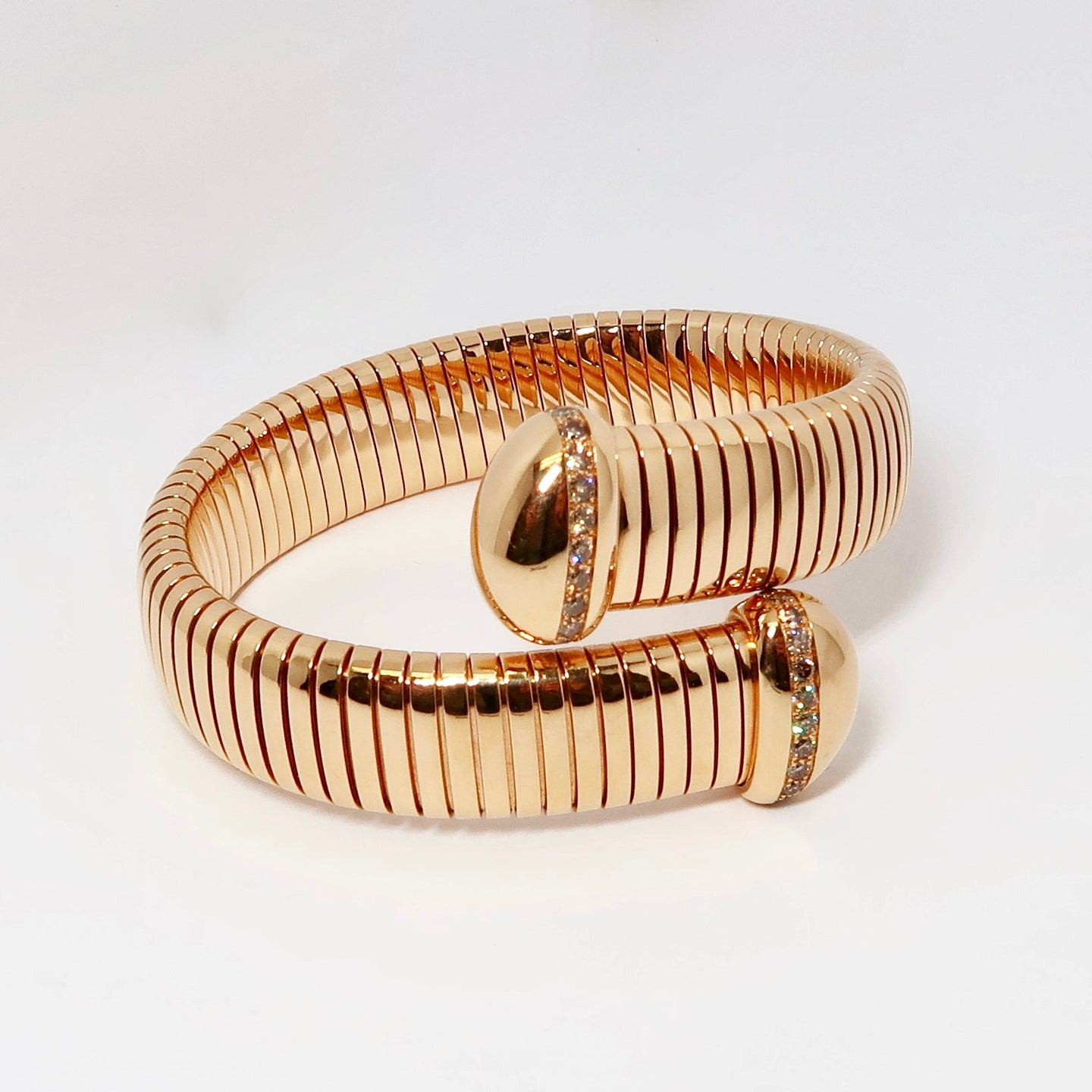 18k Rose Gold Large Bypass Bangle