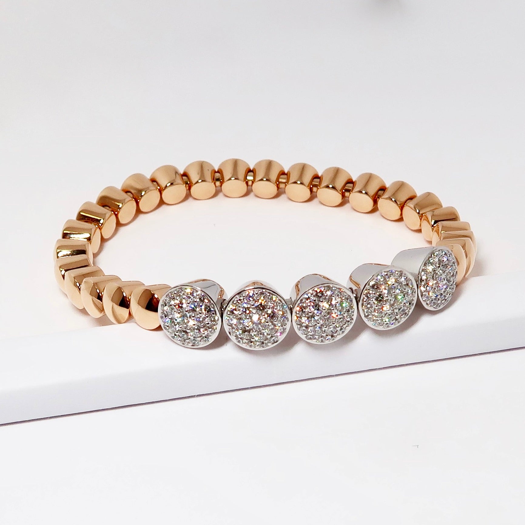 18k Rose + White Gold Bracelet