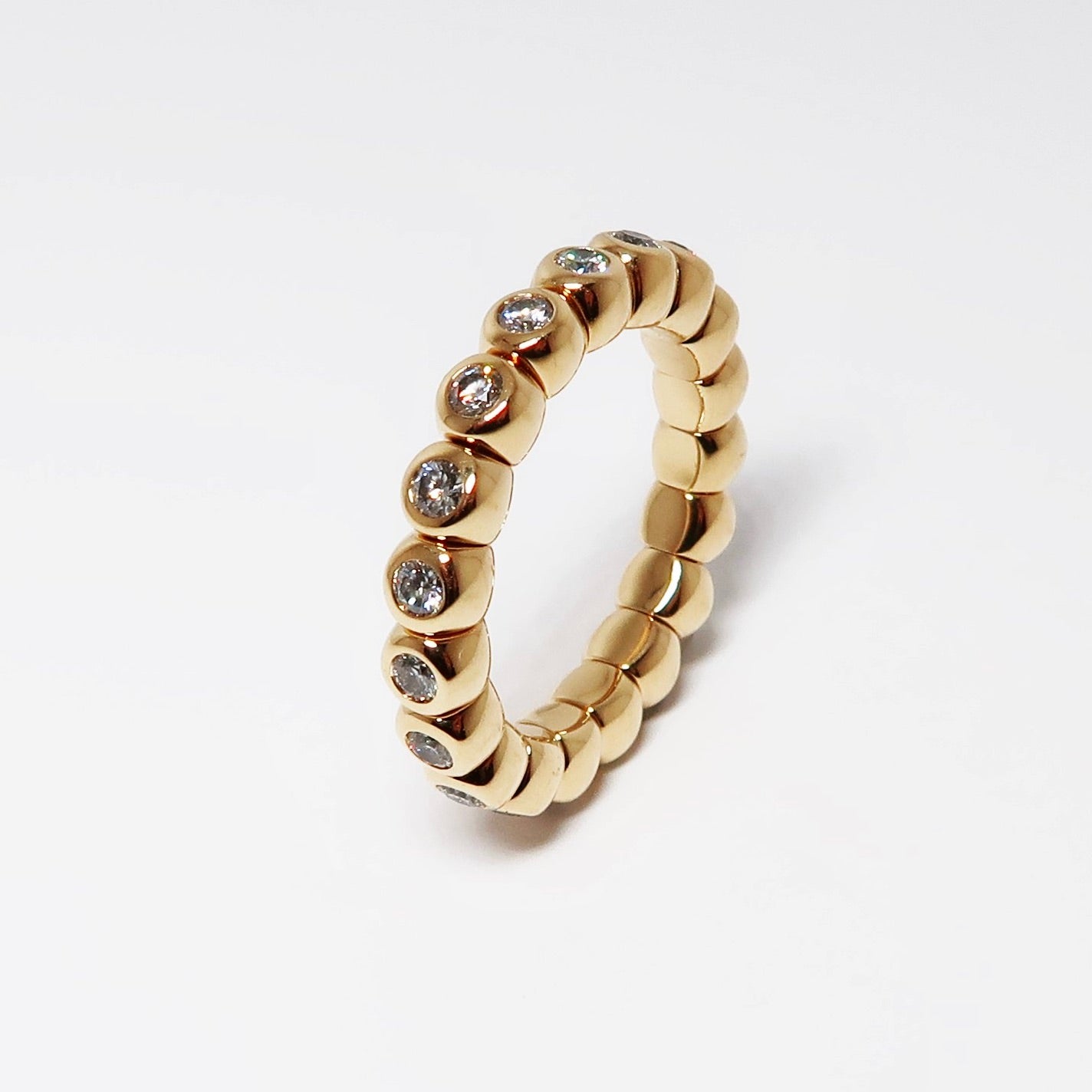 Yellow Gold + Diamond Eternity Stretch Ring