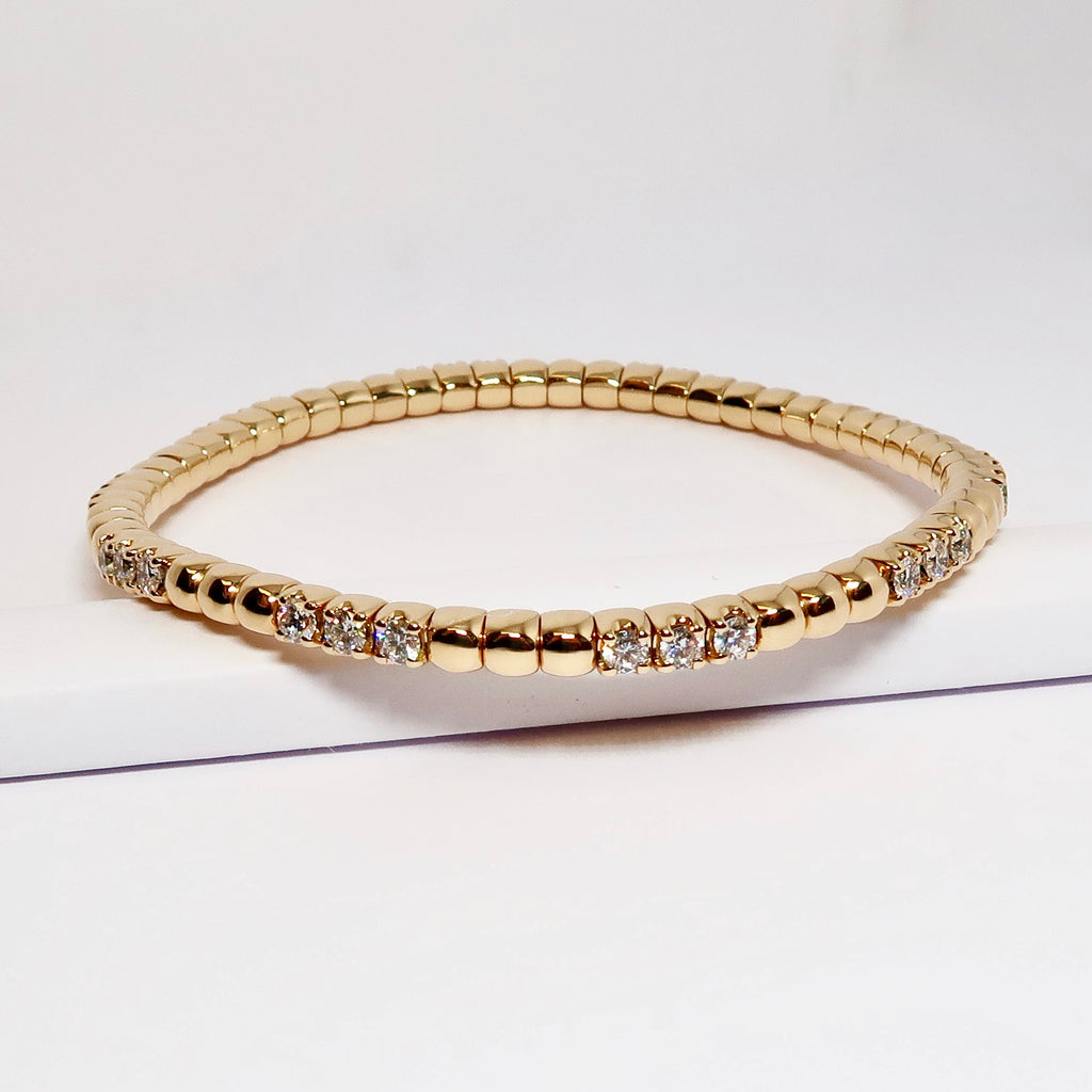 Yellow Gold & Diamond Stretch Bracelet