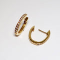 18k Yellow Gold Diamond Hoop Earrings