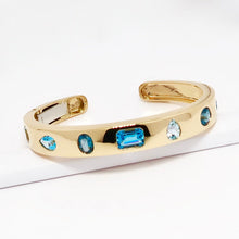 Load image into Gallery viewer, 18k Yellow Gold Blue Topaz Bangle
