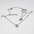 14k White Gold Bezel Cluster Diamond Necklace